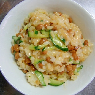きゅうり＆納豆の味噌マヨご飯